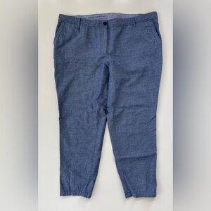Talbots Women's Blue Chambray Girlfriend Chino Ankle Length Size 16W Petite